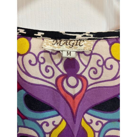 Magic Women M Bright Colorful Tassels Lightweight Kimono Night Out Beach - Picture 3 of 8